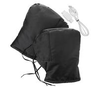 Gogogmee 1Pair Heated Gloves for Motorcycle Handle Bar with High Power Heating Element Temperature Durable PU Warm Keeping for Electric