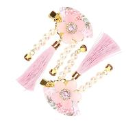 Gogogmee 1pair Japanese Style Flower Fan Hair Clips Tassels Antique of Kimono Hair Accessories for Elegant Outfits and Festive Occasions