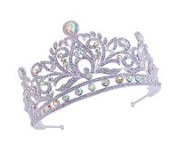 Gogogmee 1Pc Baroque Style Bride Crystal Crown Headdress for Weddings Elegant Rhinestone Tiara Comfortable and Lightweight Headdress for Bridal Parties and Photoshoots