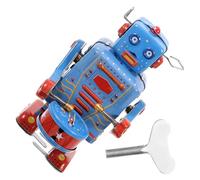 Gogogmee 1Pc Vintage Wind Up Clockwork Drumming Robot Tinplate Collectible Robot Drum Hand Made Antique Childhood Memory for Home Decor Adult Collections