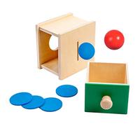 Gogogmee 1Set Box for Montessori Coin Storage Box Motor Skills Training Developmental Play for Educational Practical Wooden