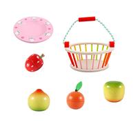 Gogogmee 1Set Educational Fruit Cutting for Realistic Simulation Kitchen Playset with Brightly Painted Fruits Safe for Little Hands for Role Play and Cognitive Development