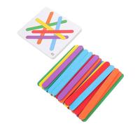 Gogogmee 1Set Rainbow Stick Puzzle Game for Logical Thinking Matching Game with Cards Safe Material Educational Development Tool for Cognitive Skills and Motor Skills