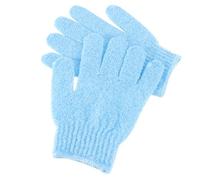 Gogogmee 2 Pair Exfoliating Bath Gloves Five Fingers Body Scrub Mitts Dual-sided Shower Scrubber for Men Women Blue Stretchy Fit Dead Skin Removal Spa Spa Bath Body Exfoliator