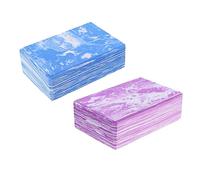 Gogogmee 2 Pcs Camouflage Eva Yoga Blocks High Density Lightweight Fitness Bricks for Beginners Non Slip Surface Purple Blue Enhance Flexibility Balance Yoga Stretching Meditation