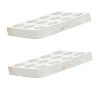 Gogogmee 2 pcs Ceramic Spot Plate Porcelain Reaction Plate with Wells Chemical Testing Board for Laboratory and Chemistry Class Experiments