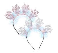 Gogogmee 2 Pcs Christmas Headband Hairband Jack Realistic Headpiece Eve Noel Novelty Snowflake Festival Cute Who Adults Cosplay Party Headbands Oversize Festive Latte Art