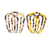 Gogogmee 2 Pcs Creative Leopard Pattern Seven-tooth Hair Combs Lightweight Styling Clips for Women Portable Multipurpose Insert Combs for Parties Festivals Travel and Daily Use
