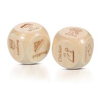 Gogogmee 2 Pcs Food Decision Dice Fun Meal Choice Maker for Dinner Food Patterns Words Compact Design for Game Night Takeaway Options