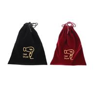 Gogogmee 2 PCS Hair Dryer Drawstring Bags Capacity Travel Storage Pouches for Full Hairdryers and Personal Items Multi Use Organizer with Secure Closure Black