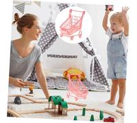Gogogmee 2 Pcs Mini PVC Simulation Trolley for Pretend Shopping Cart with Dolls Storage Rack Educational Playset for Role Play and Fine Motor Skill Development Random Color Random Color