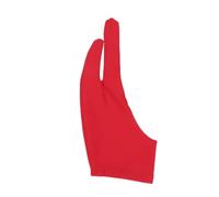 Gogogmee 2 Pcs Two Finger Curved Drawing Gloves for Artists Red Breathable Spandex Anti-Sweat Sketching Gloves Protective Hand Cover for Tablet and Painting
