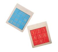 Gogogmee 2 Pcs Wooden Number Sliding Puzzle for Early Educational Plaything Developing Hand-eye Coordination and Cognitive Skills Learning Gift for Boys