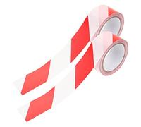 Gogogmee 2 Rolls Red White Striped PE Caution Tape Non Sticky Safety Barricade Tape Tear Resistant for Marking and Party Decor High Visibility