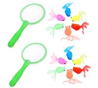 Gogogmee 2 Sets Aquarium Goldfish Educational Water Play Set with Artificial Fish for Hand Eye Coordination and Visual Development Random Color