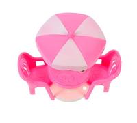 Gogogmee 2 Sets Miniature Beach Chair Small Sunshade Props for Dollhouses Pretend Play Mini Beach Facility Accessories Enhance Imagination and Decoration Random Color