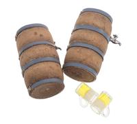 Gogogmee 2 Sets Miniature Wine Cellar Decoration Miniature Wine Glass Mini Bottles Dollhouse Beer Mug Dollhouse Accessories Play House Light Brown Wood