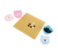 Gogogmee 2 Sets Portable Go Game Double Sided Weiqi Chess Board with Cartoon Bear Lightweight Educational for Family Brain Development and Travel Fun