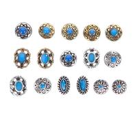 Gogogmee 2 Sets Retro Turquoise Crackle Nail Charms Bulk Nail Jewels for DIY Art Decorations Versatile Accessories for Weddings Christmas Birthdays Proms