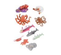 Gogogmee 2 Sets Salmon and Octopus Life Cycle Models Educational Simulation Animal Figures for Learning Growth Stages Safe Non-toxic Play