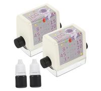 Gogogmee 2 Sets Smart Math Roller Stamp Adjustable Questions for Automatic Addition and Subtraction Practice, Plastic Border Roller Stamps for Primary Students and On-the-go Learning This