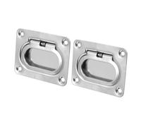 Gogogmee 2 Sets Stainless Steel Boat Flush Pull Handles Heavy-Duty Recessed Hatch Ring Deck Hardware Floor Cabinet Lift Handle for Use