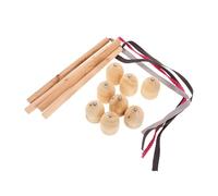 Gogogmee 2 Sets Wooden Gyro with Traditional Chinese Natural Wood Spinning Tops for Hand Eye Coordination Party Games Playthings