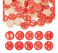 Gogogmee 2 Sets Wooden Number Chess Replacement of Chess for Bingo and Shut Box Game Single-sided Number Tokens for Game Play