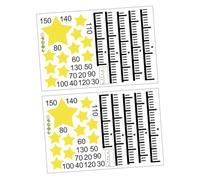 Gogogmee 2 Sheets Height Growth Chart Wall Sticker with Star Design Fun Cartoon Ruler for Bedrooms Nurseries Kindergartens Easy to Apply Smooth Surfaces for Measuring and Decorating S