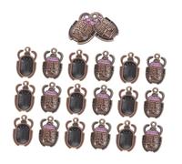 Gogogmee 20 Pcs Purple Egyptian Sacred Beetle Charms with Crystal Inlay DIY Necklace Bracelet Connectors for Ancient Style Jewelry Making