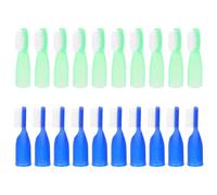 Gogogmee 20 Pcs Small Prison Toothbrushes for Correctional Facilities with Strong Plastic Mini Brushes in Blue and Light Green for Cleaning