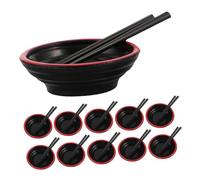 Gogogmee 20 Sets Mini Japanese Dollhouse Tableware Portable Ramen Bowls with Chopsticks Tiny Plates Kitchen Accessories for Pretend Play Cooking Roleplay