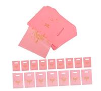 Gogogmee 200pcs Plastic Thank You Bags with Four-finger Handles for Retail Packaging Small Business Bags Boutique Party Favor Present Comfortable Grip Flat Mouth Design Pink Star Pattern