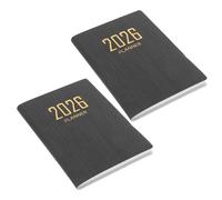 Gogogmee 2026 Small Daily Planner Notebook 2pcs, Black Striped Pocket Task Planner Notepad for Work and School, Weekly and Monthly Organizer for Office Desk Scheduling