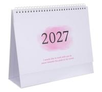 Gogogmee 2027 Desktop Tent Calendar Pink Double Sided Design Weekly Planning Simple Small Desk Calendar Minimal Sl esign for School Classroom Office Use
