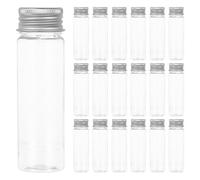 Gogogmee 20Pcs 50Ml Pet Test Tubes with Aluminum Caps, Plastic Sample Liquid Containers for Candy, Food Storage and Laboratory Use