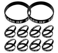 Gogogmee 20pcs Class of Silicone Wristbands Graduation Party Supplies for Students Teachers Keepsake Bracelets for Celebrating High School Achievements
