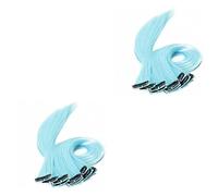 Gogogmee 20pcs Clip-in Synthetic Hair Extensions for Women Straight Lightweight Easy to Install Transform Your Look Fashionable Highlights in Wathet
