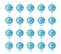 Gogogmee 20pcs Globe Jewelry Charms - Resin Necklace Pendants - Craft Ball Charms Jewelry Making Supplies for Travel Handmade Earrings Bracelet Keychian