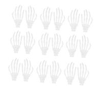 Gogogmee 20pcs Halloween Skeleton Hand Charms Decorative Pendants for DIY Necklace Keychain Bracelet Crafting Unique White Bone Claw Accessories for Party Decorations