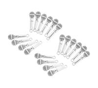 Gogogmee 20Pcs Microphone Charms Alloy Pendant for DIY Jewelry Making Unique Music Charm Dangle Pendants for Necklaces Bracelets Keychains Craft Supplies and Doll House Decor