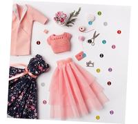 Gogogmee 20pcs Mini Plastic Doll Buttons for Sewing Two-eye Small Craft Fasteners for Doll Clothes Ultrasmall Colored Button for DIY Miniature Outfits