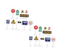 Gogogmee 20Pcs Mini Traffic Signs for Realistic Road Sign Models with Mini Road Cones Educational DIY Street Playset for Classroom Teaching and Creative Outdoor Play