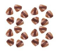 Gogogmee 20pcs Mini Triangle Powder Puff Set with Double Ribbon, Brown Crystal Velvet Face Setting Sponge for Loose Powder, Foundation, and Contouring Makeup Application