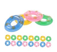 Gogogmee 20pcs Miniature Swim Ring Decorations Sturdy PP Material Mini House Swimming Rings for DIY and Life Scene Decor Compact Lightweight Cartoon Style Pool Float Random Color