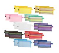 Gogogmee 20pcs Multi-Functional Pencil Bag Large Capacity Wear-Resistant Canvas Storage Pouch with Smooth Zipper for School Office Travel Random Colors Random Color