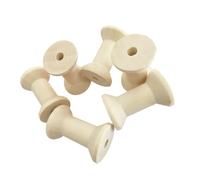 Gogogmee 20pcs Natural Thread Spools Unfinished Wooden Bobbins for Sewing Crafts and Needlework Mini Ribbon Bobbins for Painting Staining Organizing Thread and Creative Projects