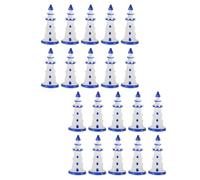 Gogogmee 20pcs Nautical Lighthouse Figurines: Resin Mini Lighthouse Decoration Fairy Garden Ornament For Mediterranean Style Beach Themed Light House Decor