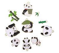 Gogogmee 20pcs Panda Bamboo Charms Alloy Pendants DIY Jewelry Making Accessories for Earrings Bracelets Necklace Craft Supplies Random Style