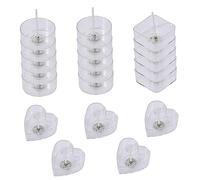 Gogogmee 20Pcs Plastic Tealight Cup Holders with Candle Wicks DIY Candle Holder Set Includes Round Square Heart Shapes for Romantic Home Decor